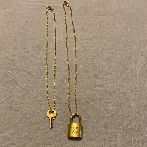 Louis Vuitton Gold Chain with Padlock and Key #302 - Picture 1 of 4
